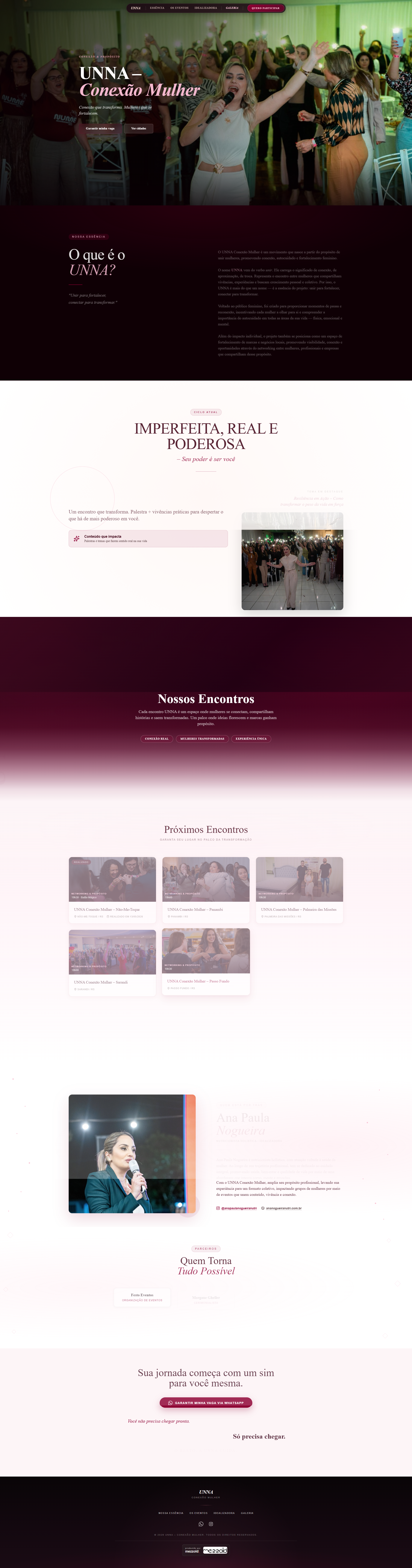 Preview do site UNNA Conexão Mulher